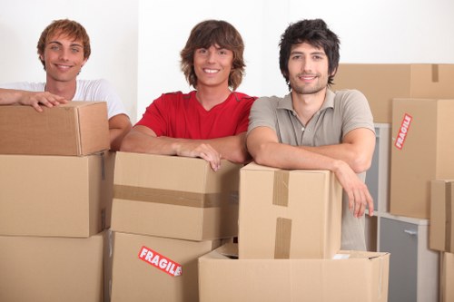 Preparing desks and boxes for office removals in New Cross