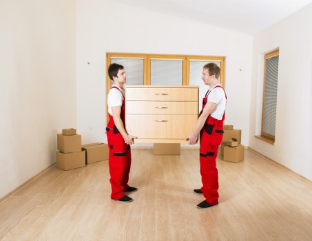 Packing and transporting office furniture during a local move